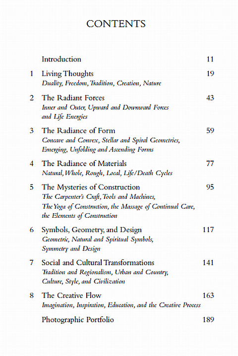 Radiance Indwelling Table of Contents